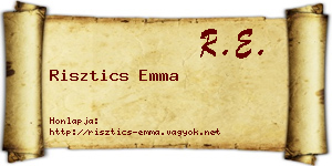 Risztics Emma névjegykártya