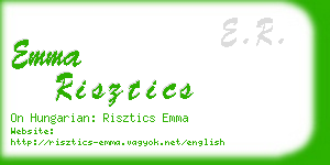 emma risztics business card